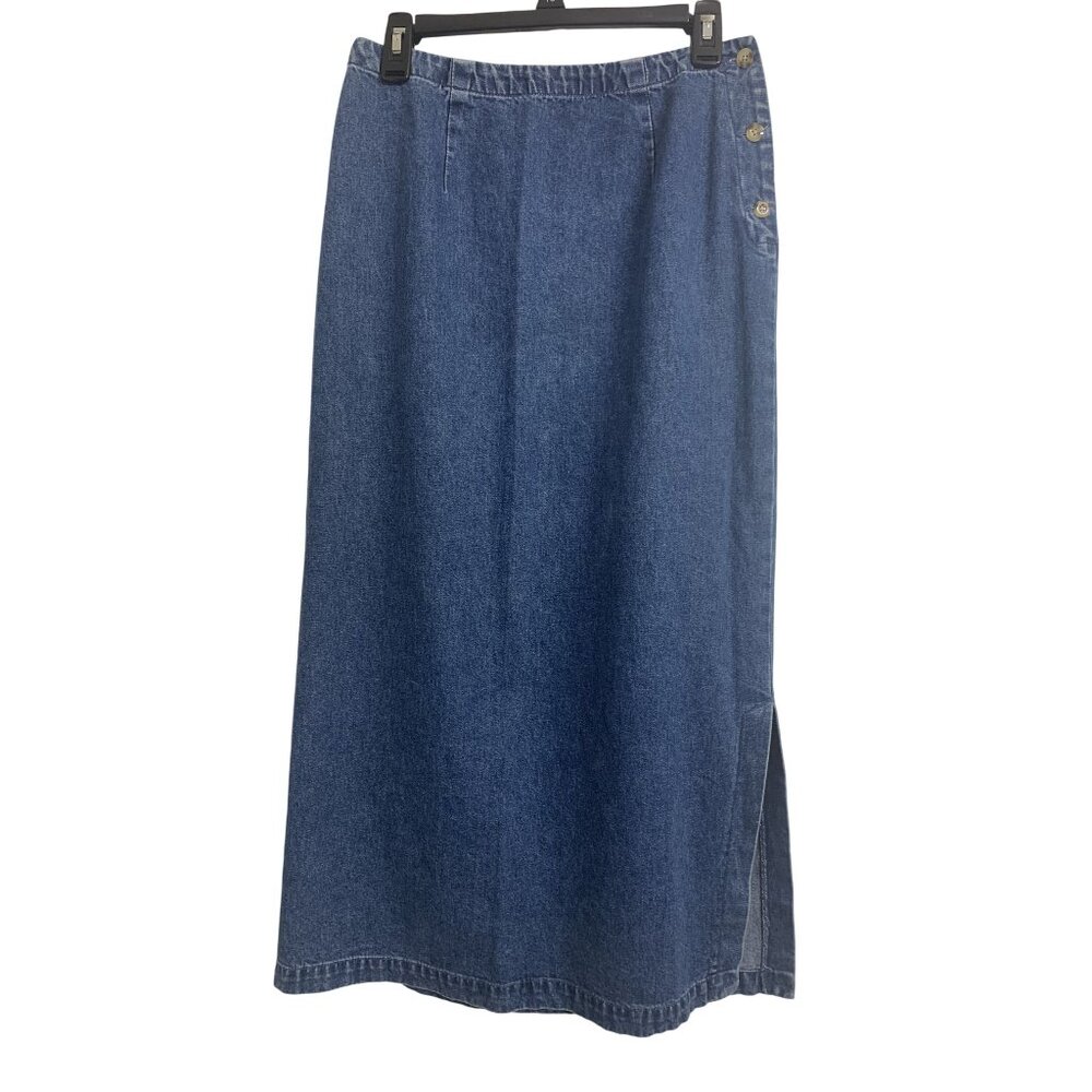 Eddie Bauer 8 Denim Cotton Casual Maxi Skirt‎ Coastal Grandma